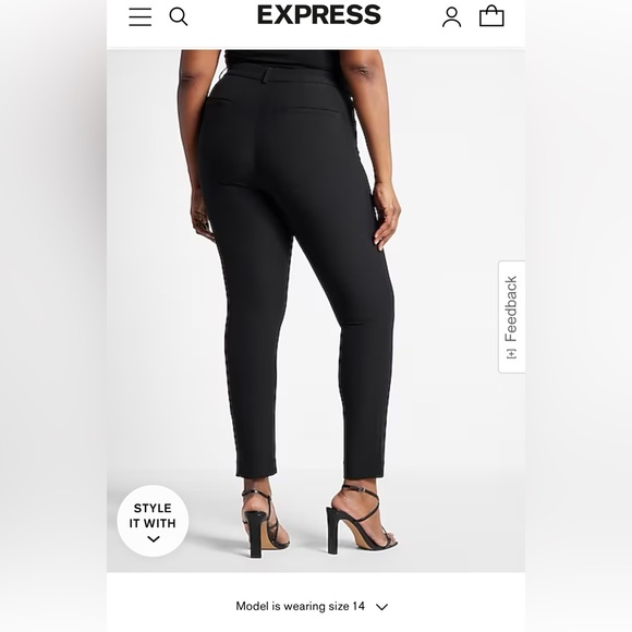 Express Editor Skinny High Rise Pants, NWT, Size 14Short - Picture 6 of 6